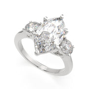 Hana Marquise Cut 3 Stone Engagement Ring Setting - Nivetta